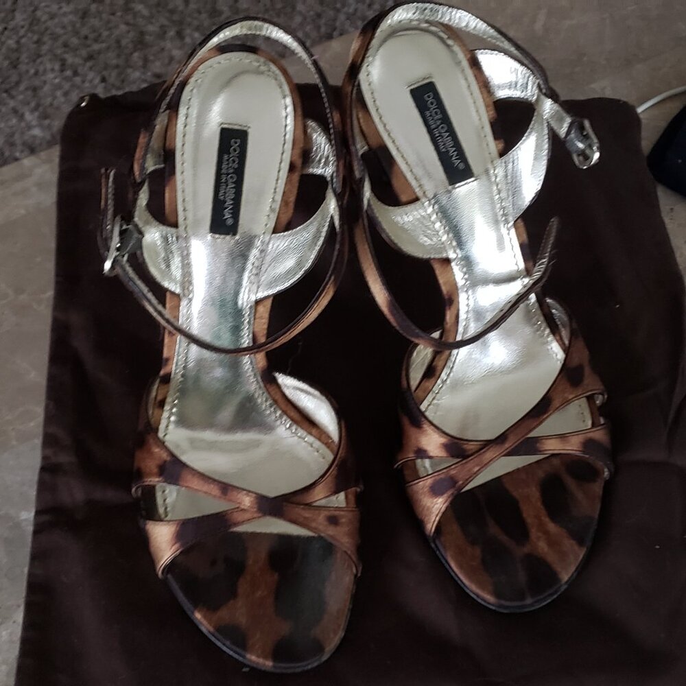 DG satin high heels sandals